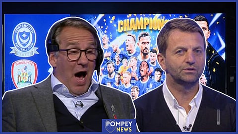 Tim Sherwood and Paul Merson react to Portsmouth promotion. Credit: Sky Sports
