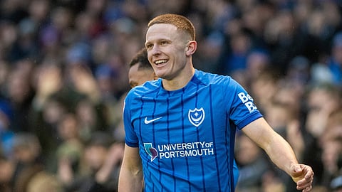 Portsmouth striker Colby Bishop scored against Preston North End. (Credit: Imago)