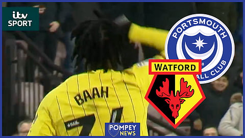 Watford's Kwadwo Baah garnered attention for his full-time celebration aimed at Portsmouth on Boxing Day [Credit: ITV Sport]