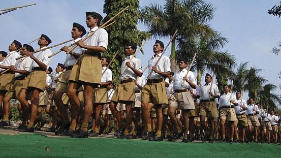RSS volunteers in their old uniform. (Photo: Reuters) 