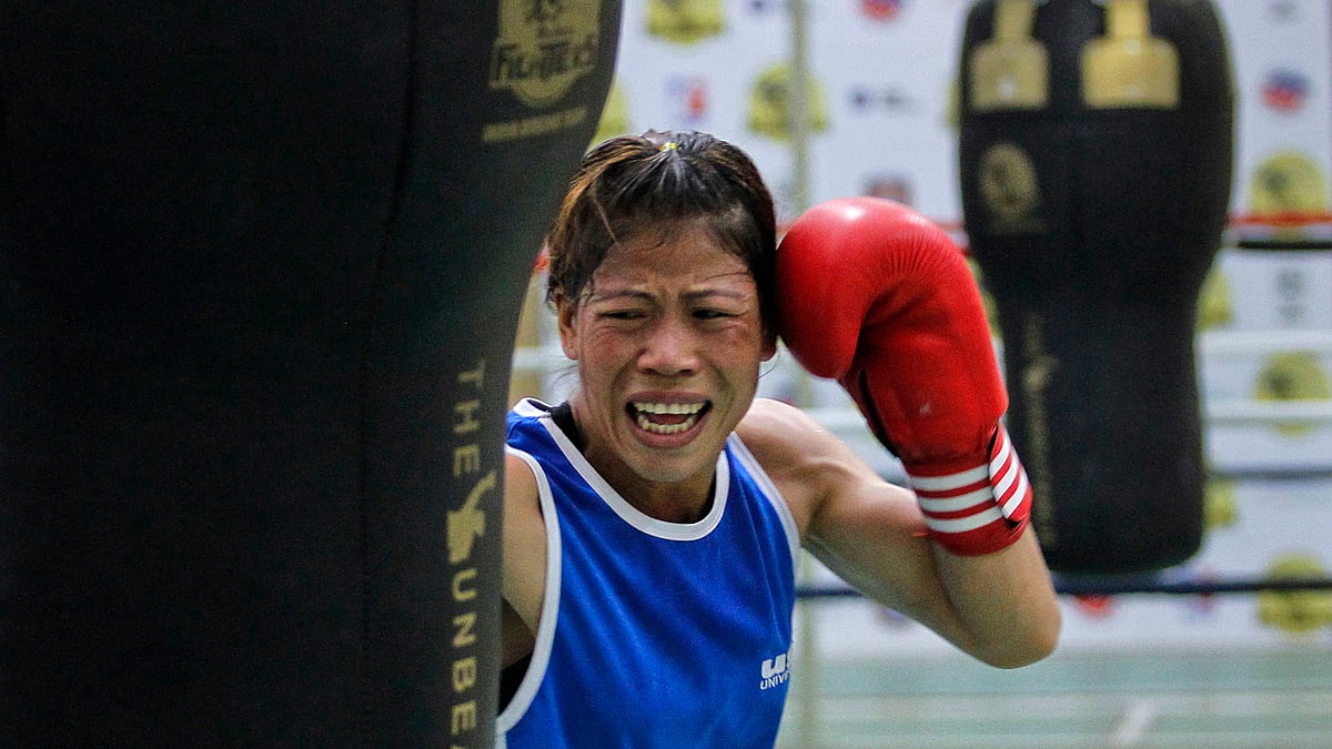 File picture of MC Mary Kom during a practise session. (Photo: Reuters)