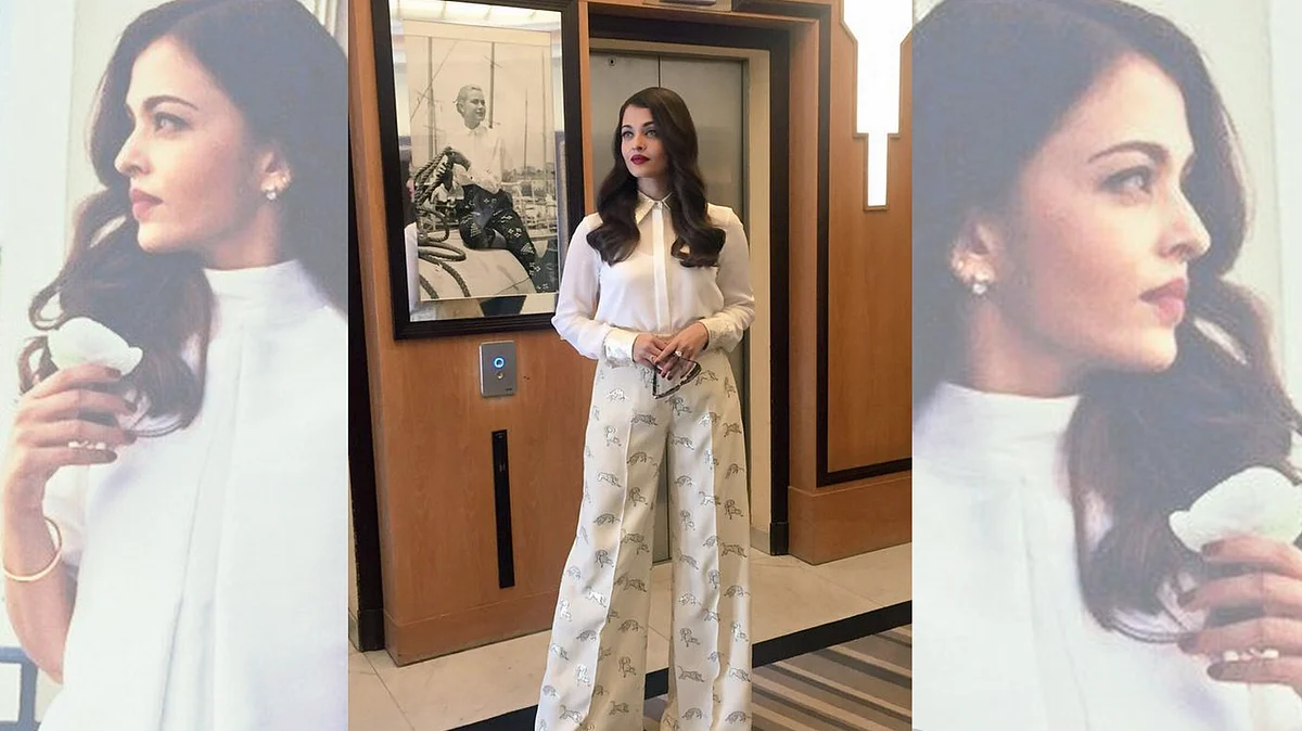 Aishwarya Rai in Elie Saab looks at Cannes 2015 Photo: Twitter/<a href="https://twitter.com/LOrealParisIn">@LOrealParisIn</a>; Twitter/<a href="https://twitter.com/grihaatul">@<b>grihaatul</b></a>)