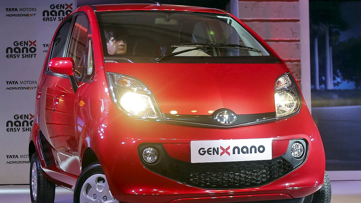Mayank Pareek, President of Tata Motors’ Passenger Vehicle Business Unit (PVBU), drives the company’s new “GenX Nano” car during its launch in Mumbai, India, May 19, 2015. (Photo: Reuters)