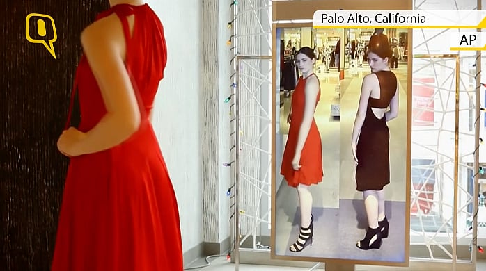 A digital mirror that helps costumers pick out a new outfit easily. (Photo: AP screengrab)