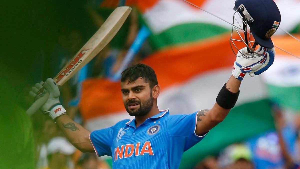 Virat Kohli acknowledges the crowd upon scoring a century during their Cricket World Cup match against Pakistan. (Photo: Reuters)