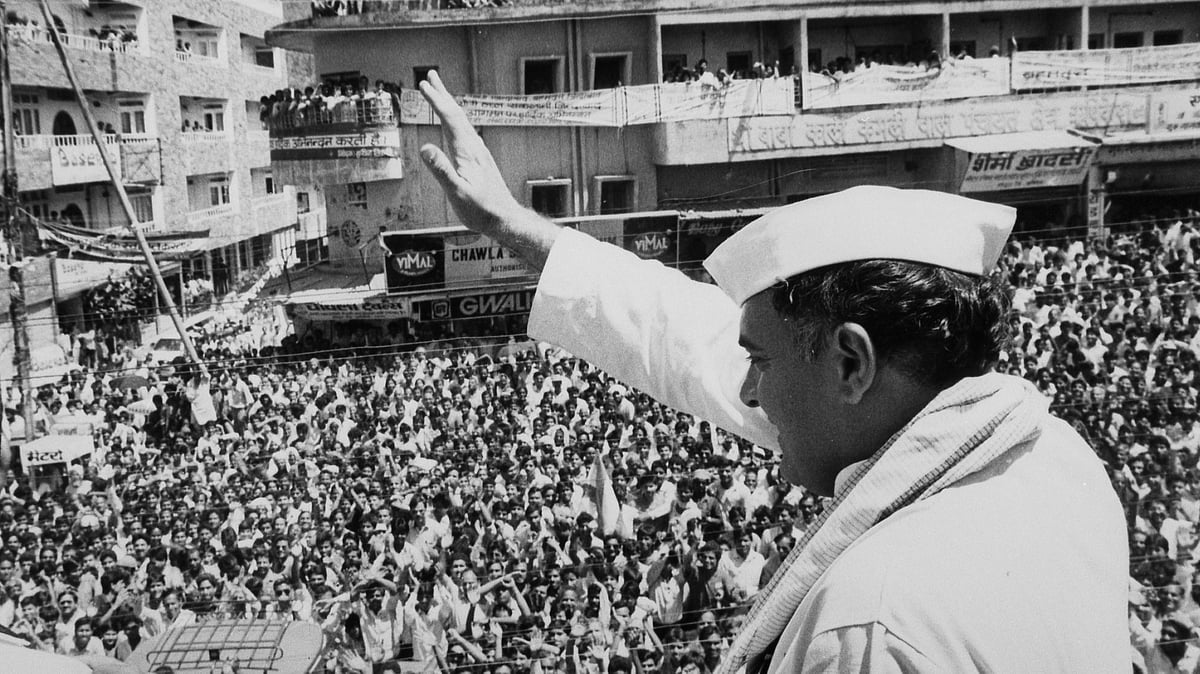 Former PM Rajiv Gandhi at a rally in UP in 1991 (Photo: Reuters)