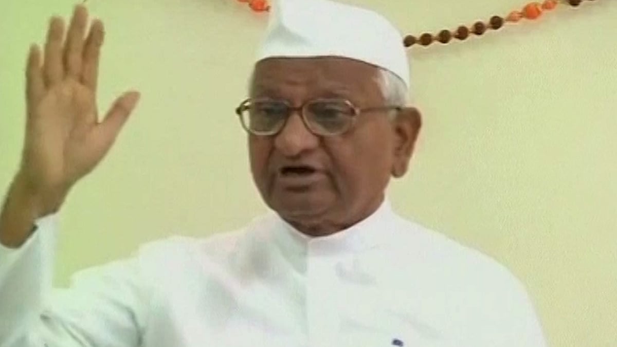 Anna Hazare not ready to remove name corruption from the name of his NGO IAC. (Photo: Screengrab from&nbsp;ANI)&nbsp;