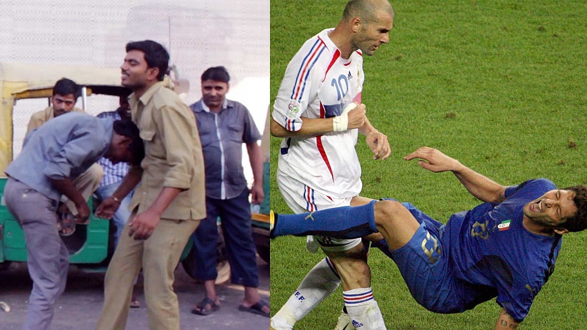 Fans recreate the famous Zidane headbutt to Materazzi and produce hilarious results.&nbsp;