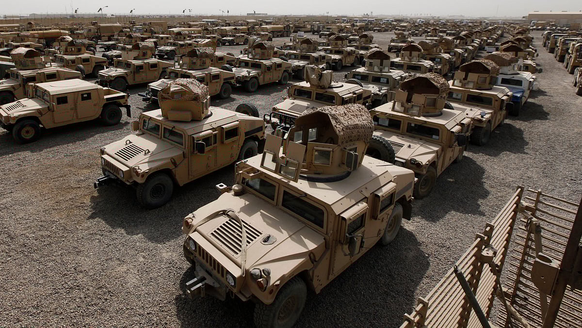 A view of humvees parked at a courtyard at Camp Liberty in Baghdad September 30, 2011. (Photo: Reuters)