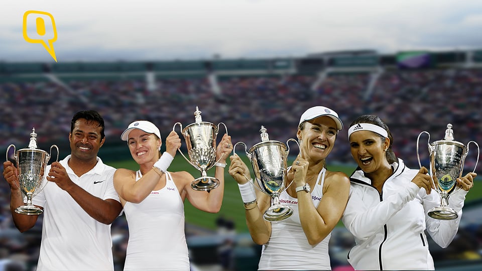 India’s&nbsp;Leander Paes and Sania Mirza won doubles Grand Slam titles at Wimbledon, with the same partner - Martina Hingis. (Photo: AP)