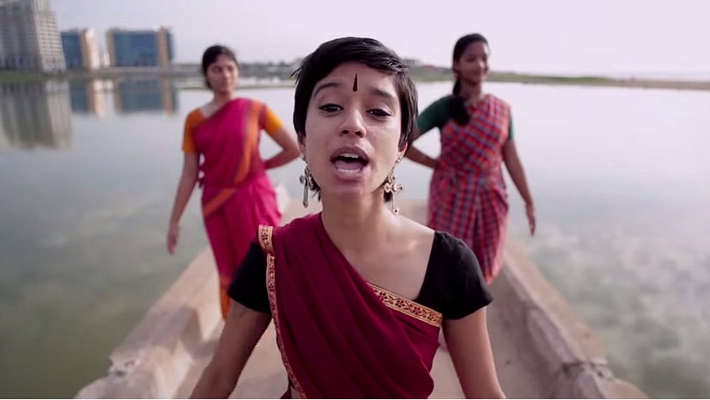 Screenshot from rapper <a href="https://www.youtube.com/watch?v=nSal-ms0vcI">Sofia Ashraf’s video</a> gone viral.&nbsp;