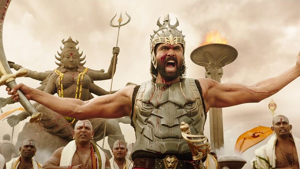 A screenshot of the trailer of <i>Baahubali - The Beginning</i>