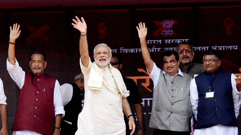 Prime Minister Narendra Modi at the Arrah rally. (Photo: PTI)