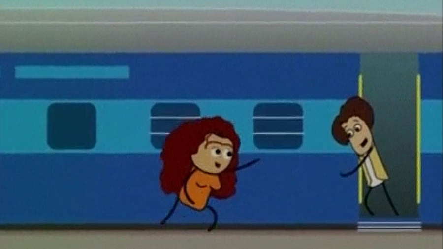 Simran and Raj from the DDLJ animation. (Photo: ANI screengrab) 