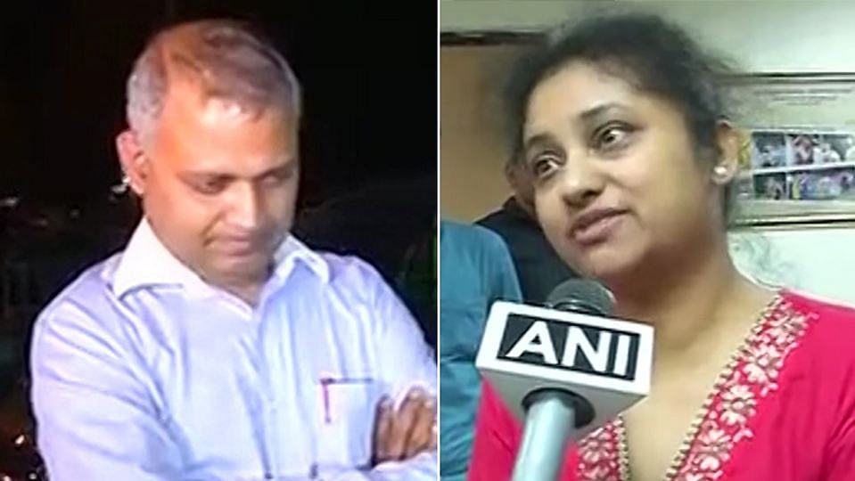Somnath Bharti and his wife Lipika Mitra. (Photo: ANI screengrab)