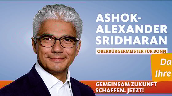 Ashok-Alexander Sridharan, the new Mayor of Bonn. (Photo: Facebook/ <a href="https://www.facebook.com/ashok.sridharan.7/photos/a.726733917440710.1073741830.723787484402020/849007305213370/?type=1&amp;theater">Ashok-Alexander Sridharan</a>)