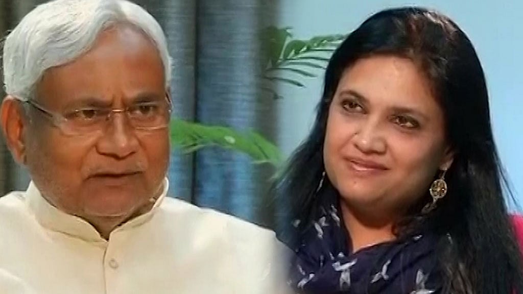 Nitish Kumar in conversation with ANI’s Smita Prakash. (Photo: ANI screengrab)
