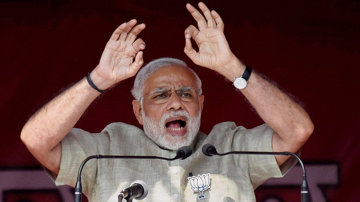 Prime Minister Narendra Modi at an election rally in Nalanda, Bihar on Sunday. (Photo: PTI)