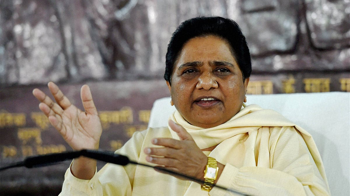 BSP Supremo Mayawati addresses a press conference in New Delhi. (Photo: PTI) 