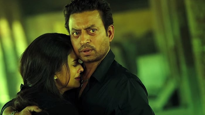 Irrfan Khan and Aishwarya Rai in a scene from <i>Jazbaa</i>
