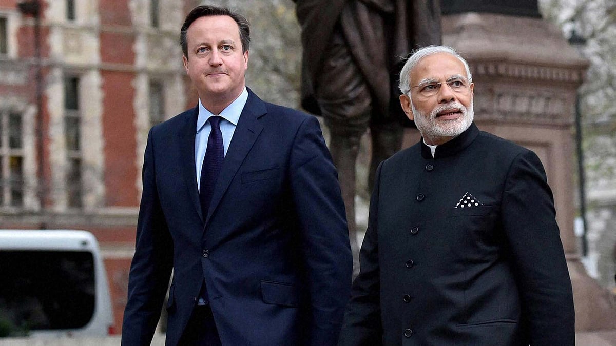 Narendra Modi and David Cameron seen during Modi’s UK visit. (Photo: PTI)