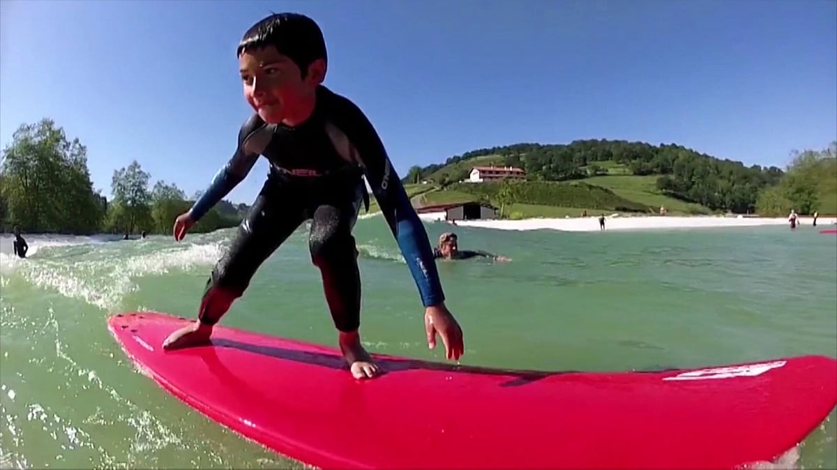 A boy at a surf park, Australia. (Photo: AP screengrab)