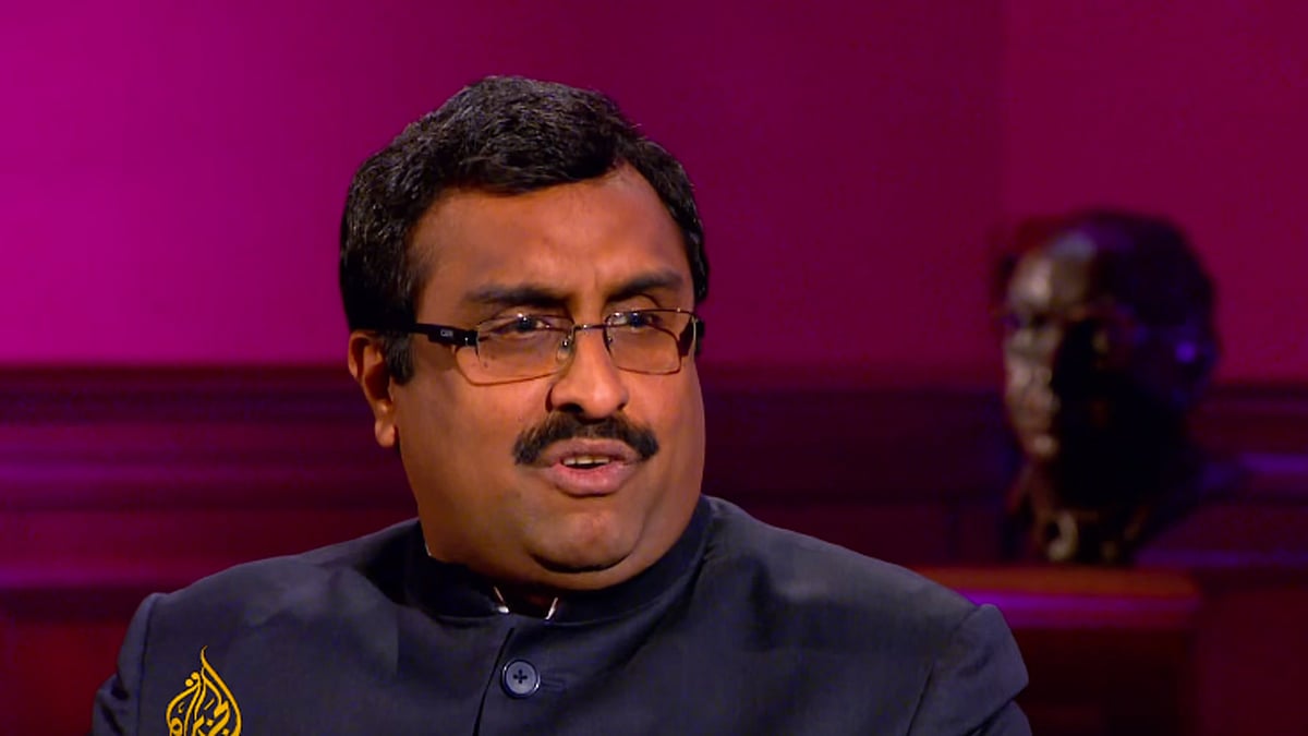 Ram Madhav in Head to Head with Al-Jazeera’a Mehdi Hasan. (Photo Courtesy: Screen grab Al-Jazeera’s Youtube Video)