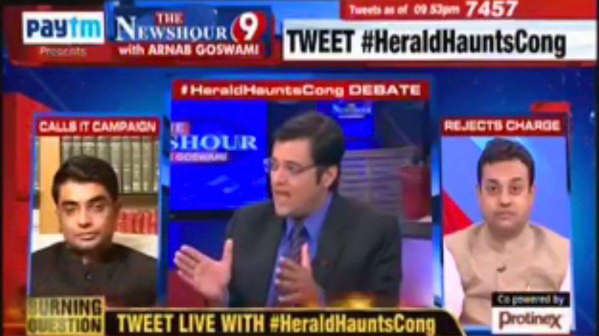 Screenshot of the debate on <i>Times Now.&nbsp;</i>