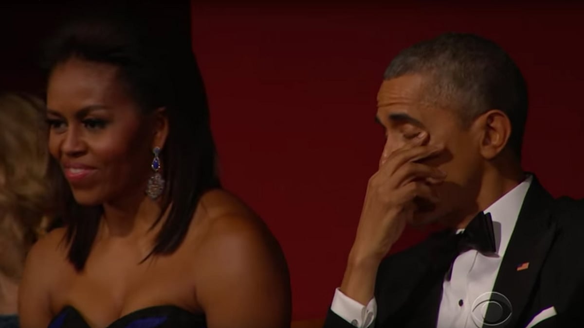 President of USA Barack Obama (left) with First Lady Michelle Obama during Franklin’s performance on December 6. (Photo: <a href="https://www.youtube.com/watch?v=5RIgeu-6Jcs">YouTube/saveyouckufer</a>)