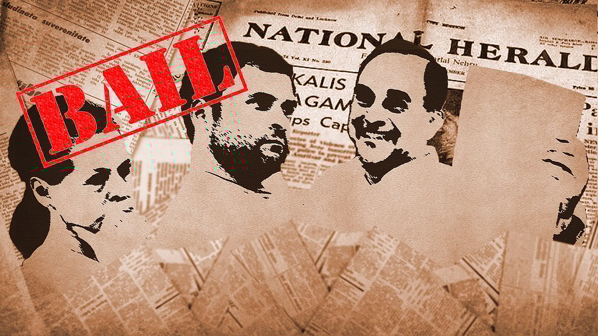 Sonia and Rahul granted bail in the National Herald case. (Photo altered by <b>The Quint</b>)