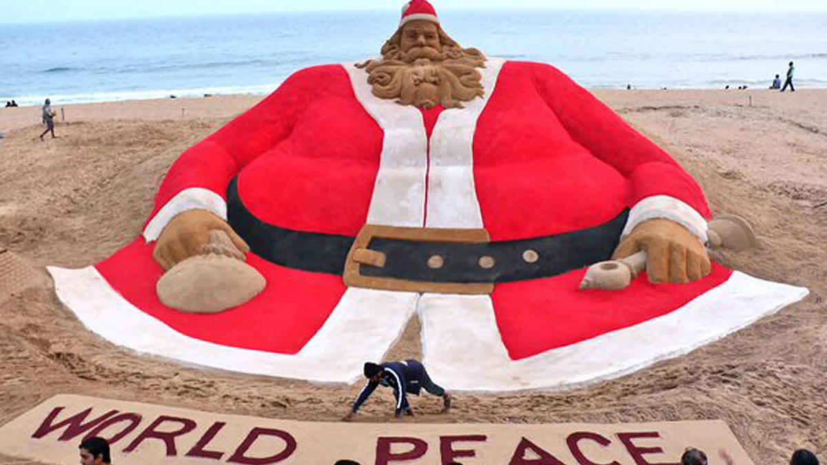 

45-feet tall, 75-feet wide, this is Sudarsan Pattnaik’s latest creation. (Photo Courtesy: Sudarsan Patnaik <a href="https://twitter.com/sudarsansand/media?lang=en">Twitter Account</a>) 