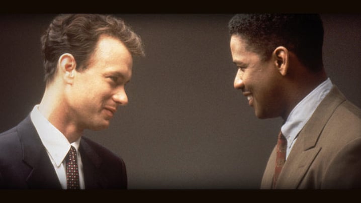 Tom Hanks and Denzel Washington in <i>Philadelphia</i>