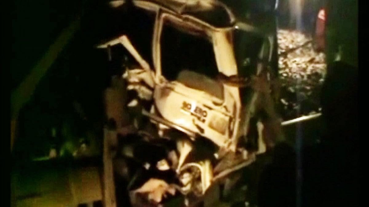An image of the crushed car from the train accident. (Photo: ANI)