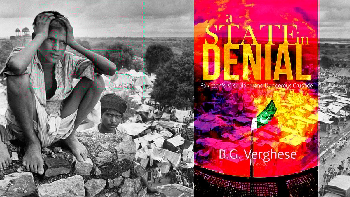 The cover of the book (right) merged with a partition of India and Pakistan photo. (Photo: TheQuint)