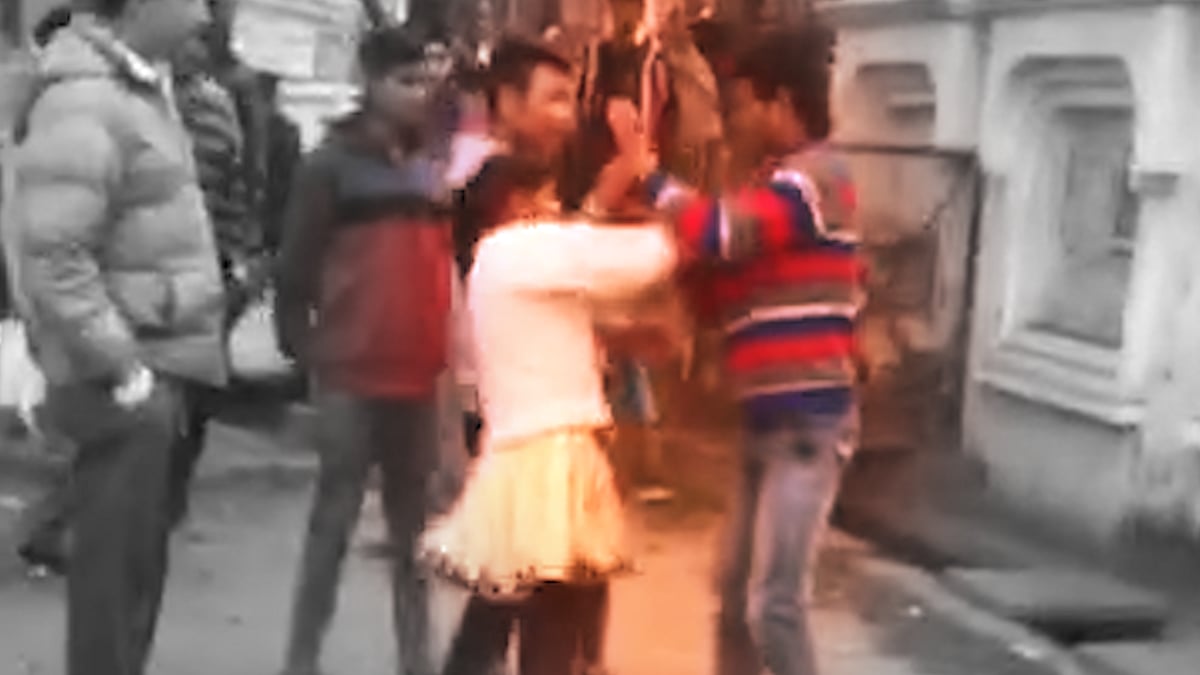 The video of a young woman giving her alleged harasser an epic smackdown has gone viral. (Photo: ANI screengrab)