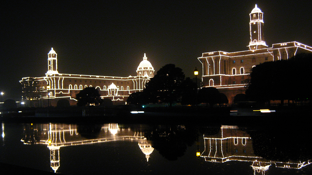 Rashtrapati Bhawan illuminated on Tuesday evening to celebrate India’s  67th Republic Day on 26 January.