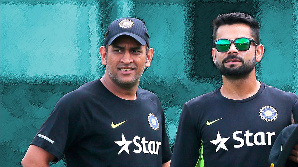 MS Dhoni (L) and Virat Kohli (R). (Photo: PTI)