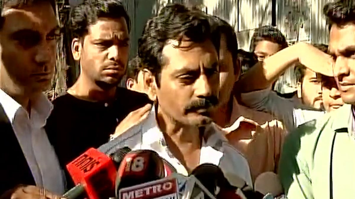 Nawazuddin Siddiqui while giving his statement. (Photo: ANI)