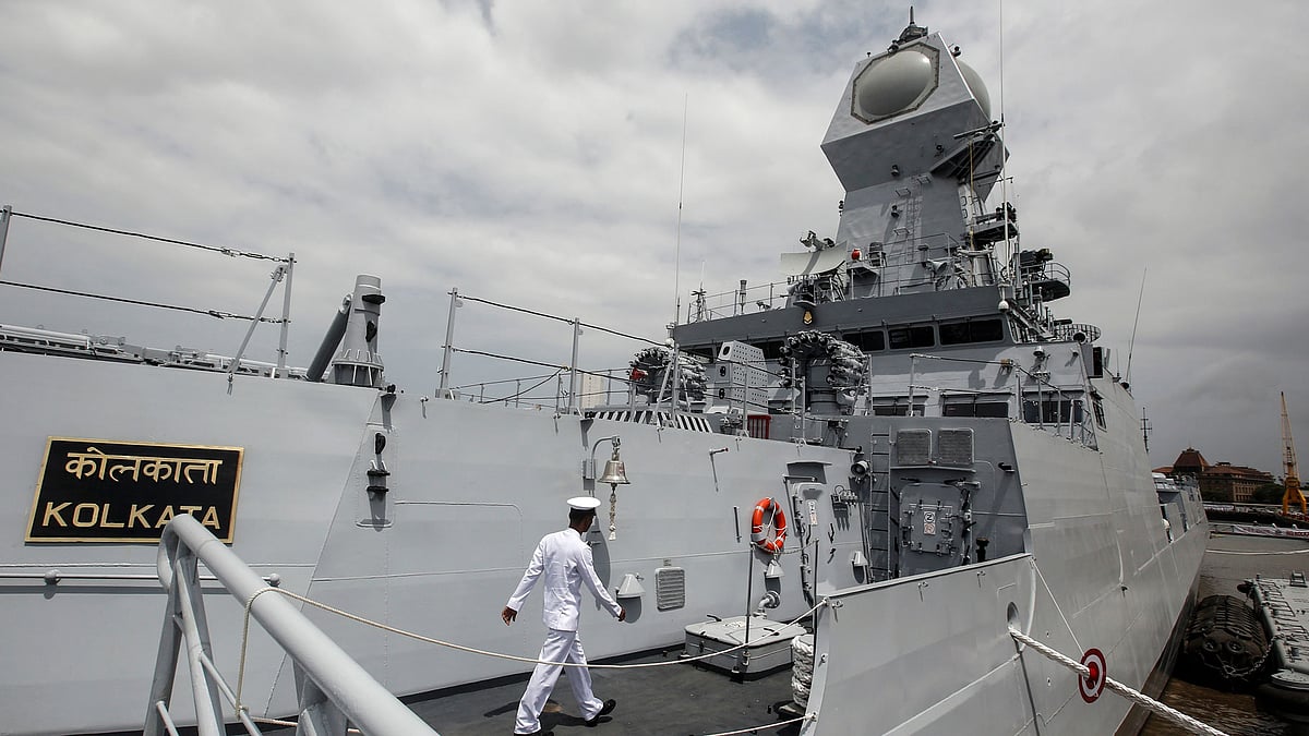 INS Kolkata – which test-fired Barak 8 – during its commissioning ceremony at a naval base in Mumbai August 16, 2014. (Photo: Reuters)