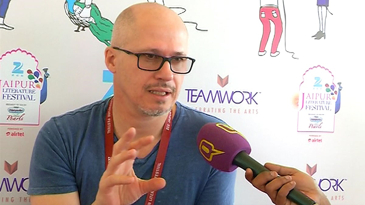 Bosnian-American author Aleksandar Hemon at the Jaipur Literature Festival. (Photo: <b>The Quint)</b>