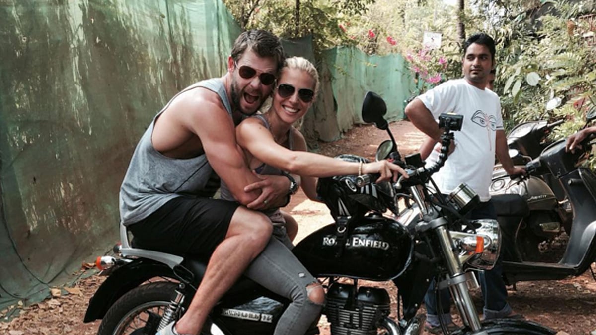 Hollywood actor Chris Hemsworth with wife Elsa Pataky in Goa (Photo: Instagram/ElsaPataky)