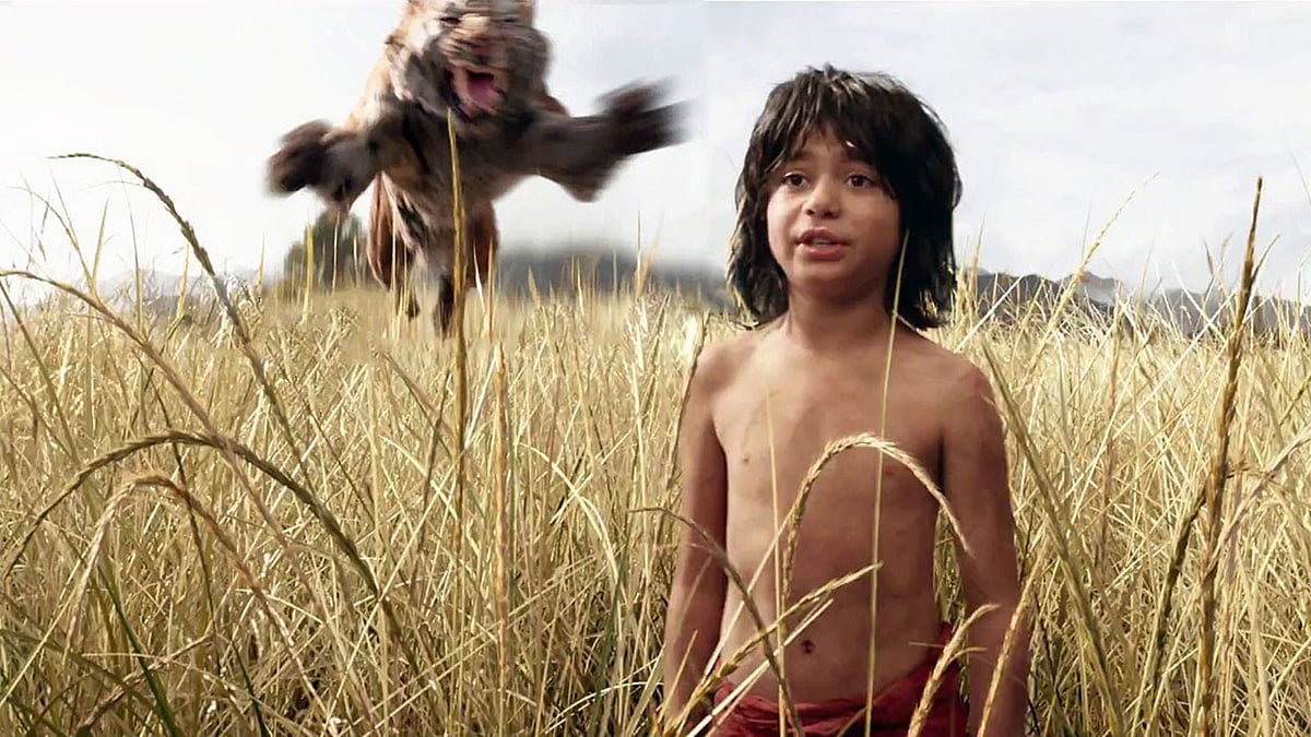 Neel Sethi as Mowgli in a still from <i>The Jungle Book.</i>