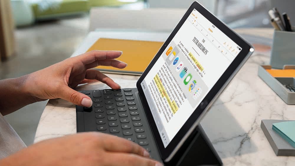 The 9.7-inch iPad Pro from Apple supports the Apple Pencil and Smart Keyboard. (Photo: Apple)