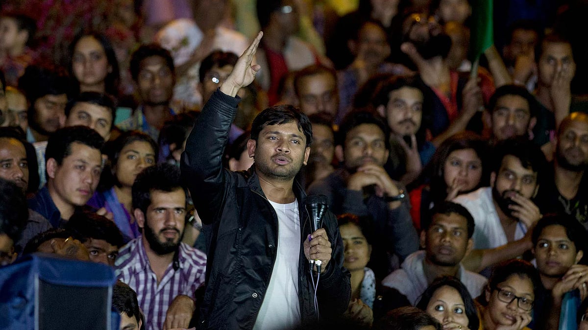 JNUSU President Kanhaiya Kumar in JNU on 3 March 2016, after receiving bail. (Photo: AP)