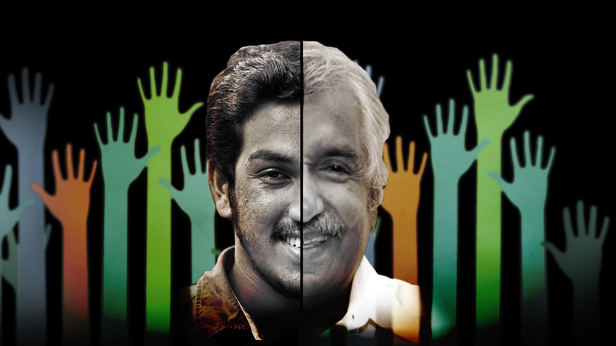 Student leader Jaick C Thomas will contest as a CPM candidate against Oommen  Chandy in the upcoming Kerala elections. (Photo altered by <b>The Quint</b>)