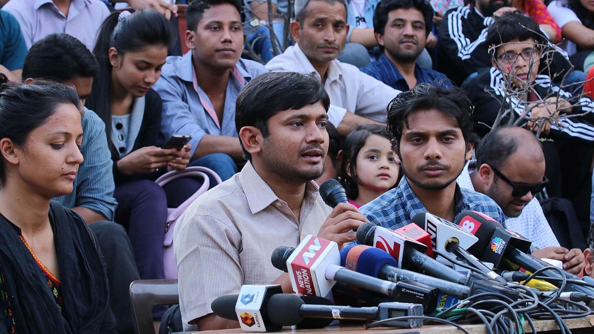 JNUSU president Kanhaiya Kumar addresses the media at JNU in New Delhi on March 4, 2016. (Photo: IANS)