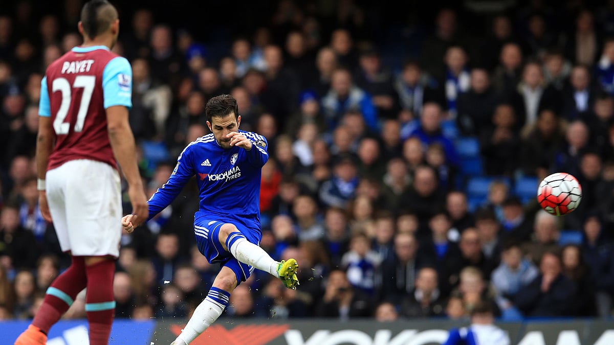 Cesc Fabregas scores for Chelsea against EPL team West Ham United. (Photo: AP)