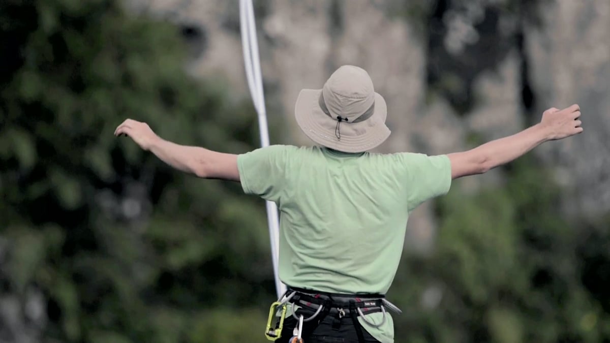 Highliner walks 250 metres above ground. (Photo: AP screengrab)