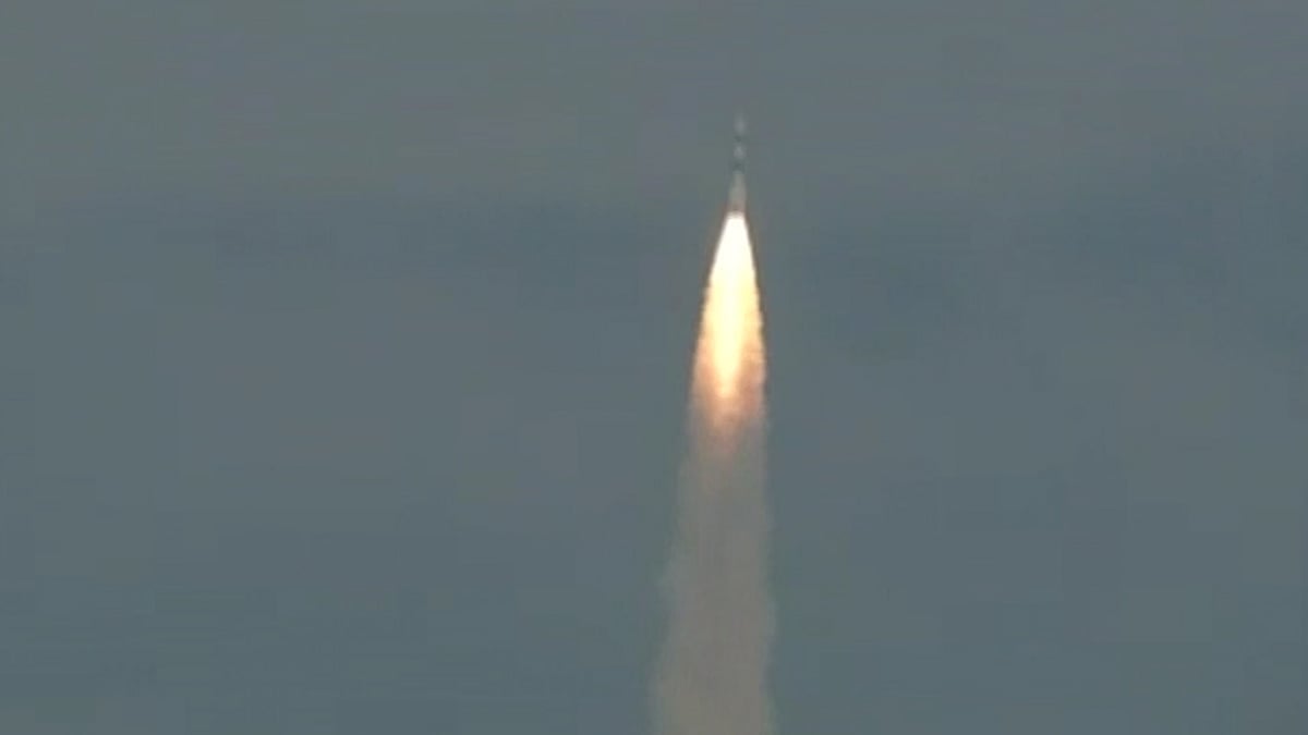 The Indian Space Research Organisation (ISRO) has launched its sixth navigation satellite IRNSS-1F . (Photo: ANI screengrab) 