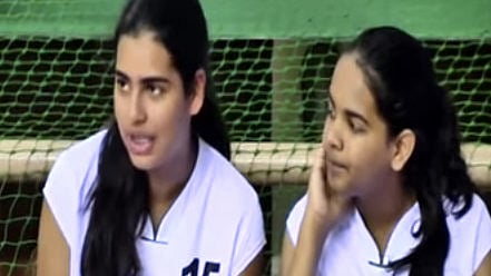 Priyanka Gandhi’s daughter Miraya Vadra with her friend. (Photo: PondiDiary/Youtube)